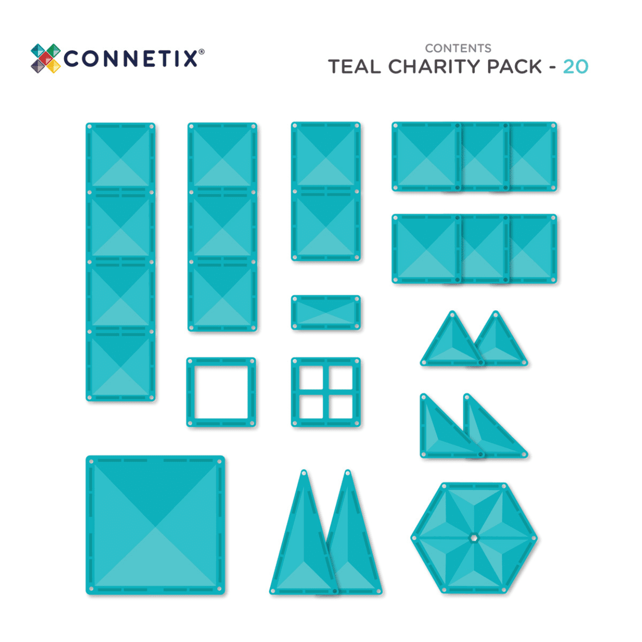 Charity Pack Teal 20 pc
